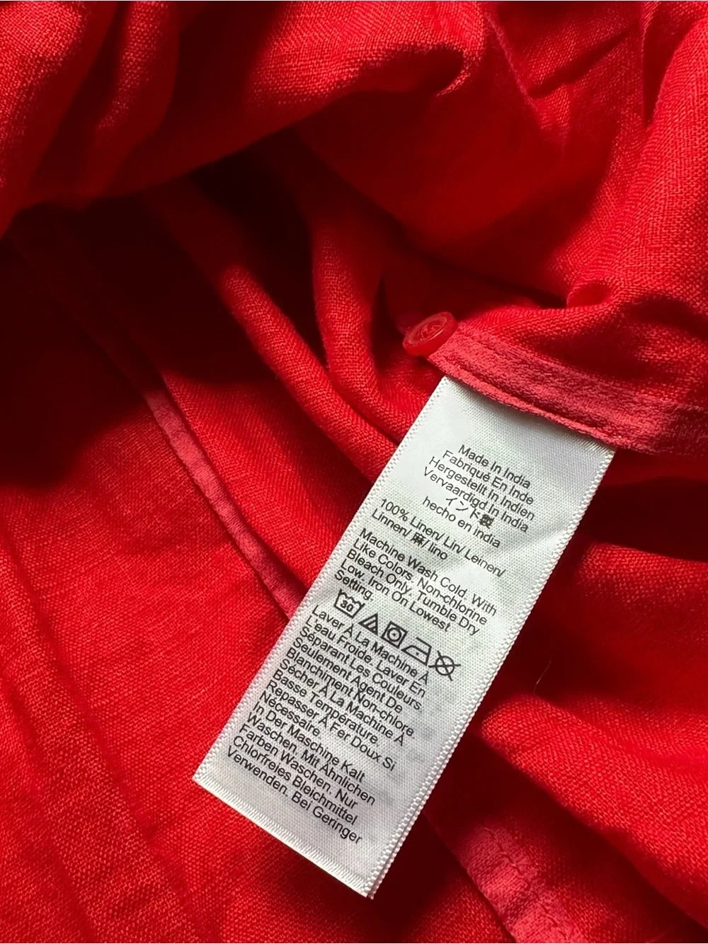 J. Crew Red Square-Neck Linen Camisole